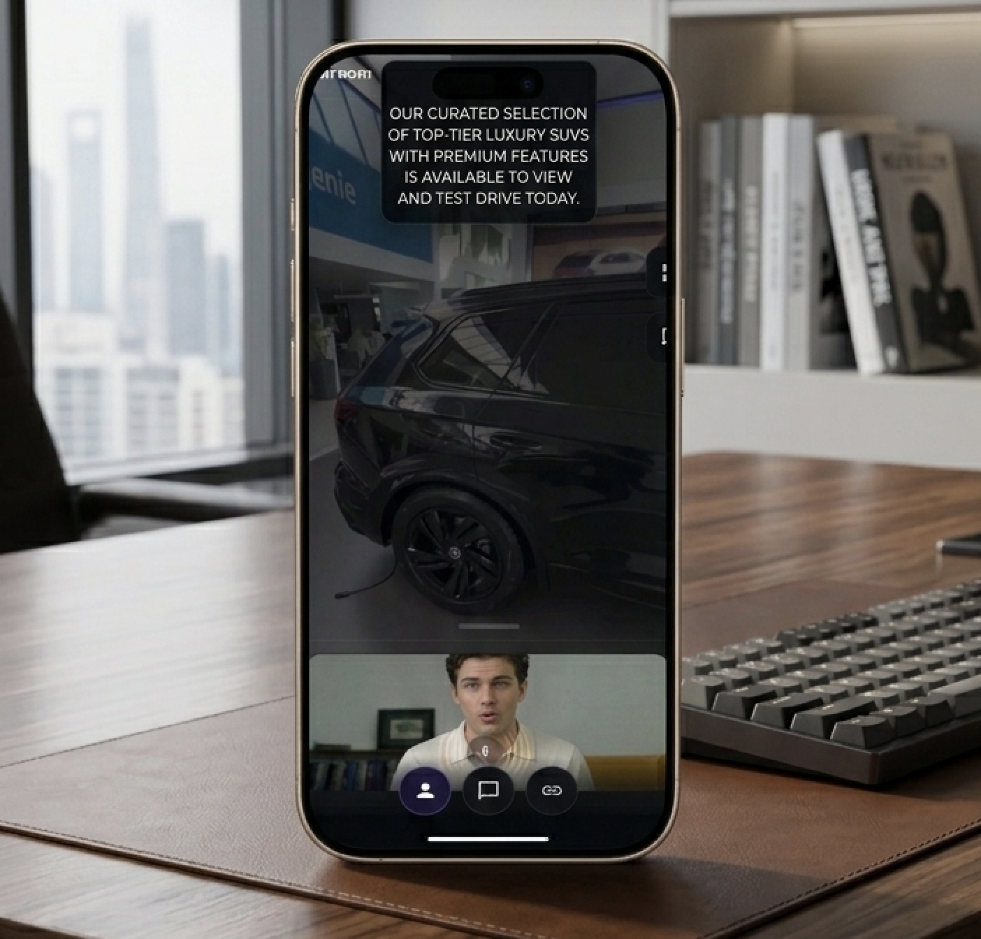 Live demo on phone — presentation with sales consultant video call